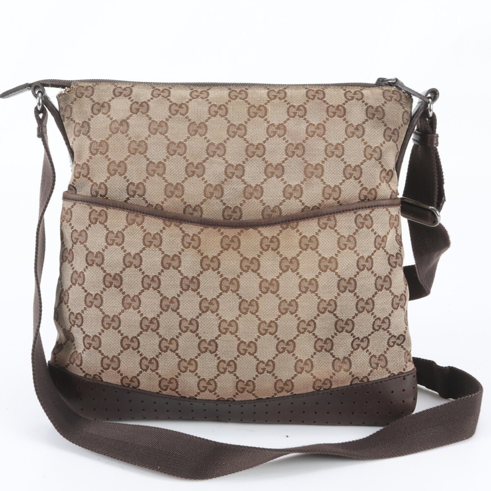 Gucci GG Canvas 145857 Leather Shoulder Bag Messenger Tote for Men